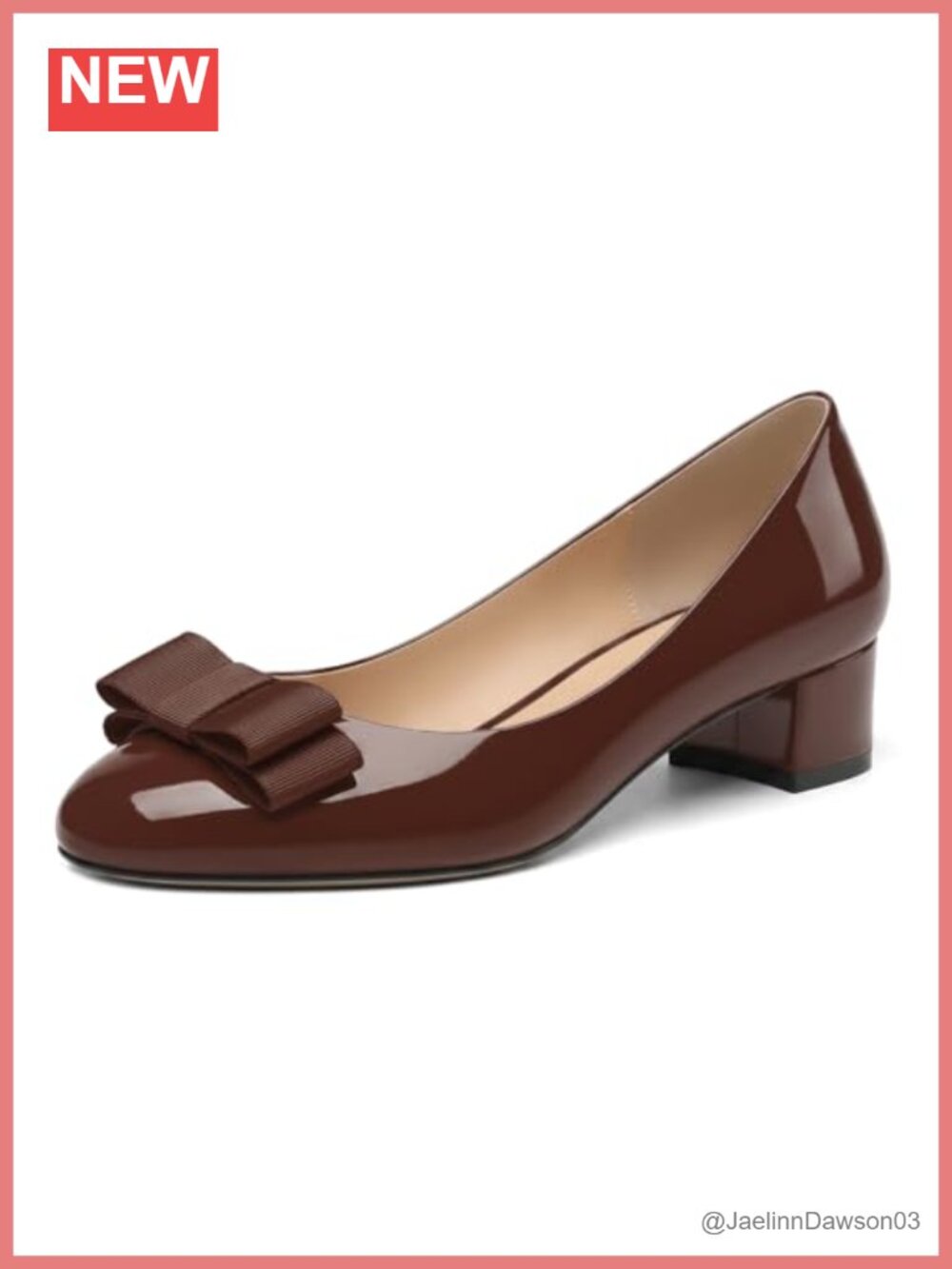 Chunky Heels Women Round Toe Slip On Low Block Heel Pumps Bow Dress Shoes